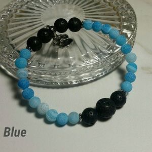 Lava Rock and Agate Bracelet